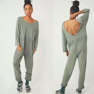 FP Beach Breaking Free Knit Jumpsuit Onepiece olive sage green